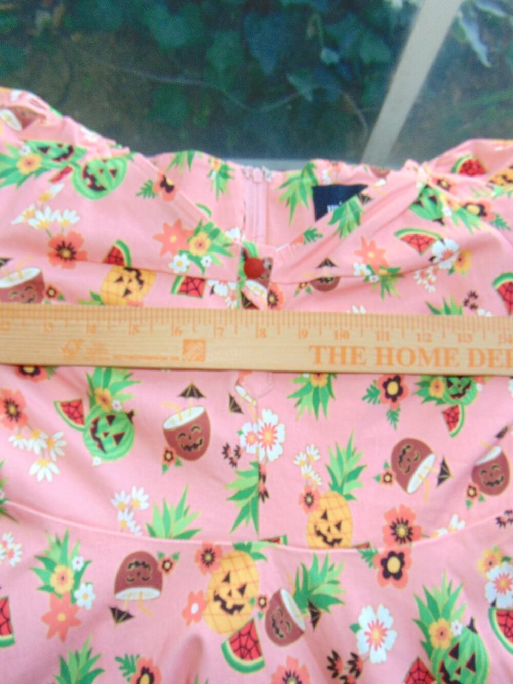 NEW Unique Vintage Pink June-o-ween Spooky TIKI Swing Dress Pin Up Halloween M - Picture 12 of 16